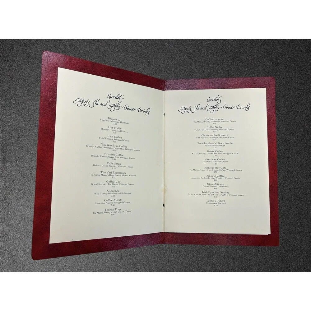 Vintage The Lancelot Inn Menu Vail Colorado Retro 1970s Restaurant Ephemera